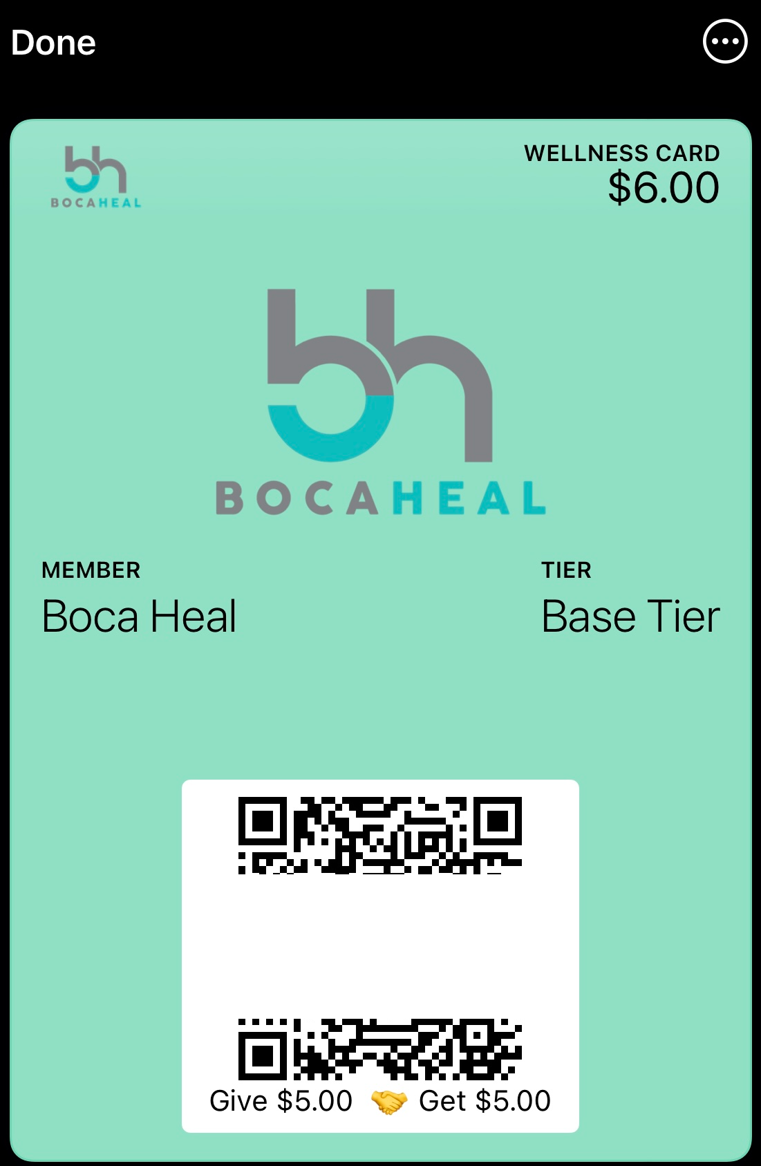 BocaHeal Digital Wellness Card